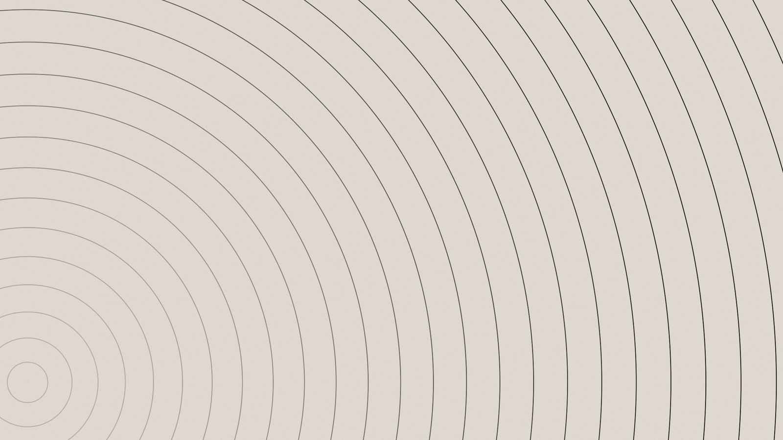Brand artwork: concentric arcs sweeping across warm cream